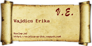 Vajdics Erika névjegykártya