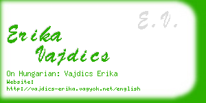 erika vajdics business card